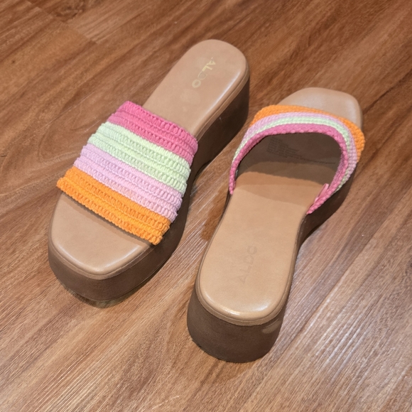 Aldo Pastel Rainbow Crotchet Sandals - Picture 12 of 16